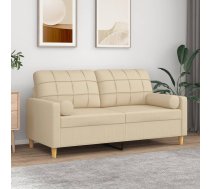 Divvietīgs Dīvāns Ar Spilveniem, Krēmkrāsas, 140 Cm, Audums Vidaxl 8721012057517