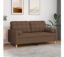 Divvietīgs Dīvāns Ar Spilveniem, Brūns, 140 Cm, Audums Vidaxl 8721012057524