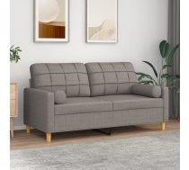 Divvietīgs Dīvāns Ar Spilveniem, Pelēkbrūns, 140 Cm, Audums Vidaxl 8721012057562