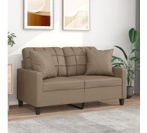 Divvietīgs Dīvāns Ar Spilveniem, Kapučīno, 120 Cm, Mākslīgā Āda Vidaxl 8721012057692