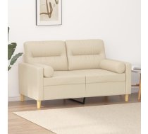 Divvietīgs Dīvāns Ar Spilveniem, Krēmkrāsas, 120 Cm, Audums Vidaxl 8721012057821