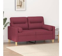Divvietīgs Dīvāns Ar Spilveniem, Vīnsarkans, 120 Cm, Audums Vidaxl 8721012057869