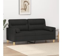 Divvietīgs Dīvāns Ar Spilveniem, Melns, 140 Cm, Audums Vidaxl 8721012057920