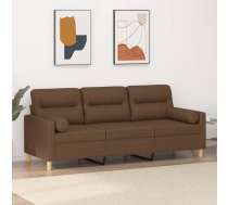 Trīsvietīgs Dīvāns Ar Spilveniem, Brūns, 180 Cm, Audums Vidaxl 8721012057999