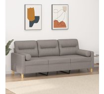 Trīsvietīgs Dīvāns Ar Spilveniem, Pelēkbrūns, 180 Cm, Audums Vidaxl 8721012058033