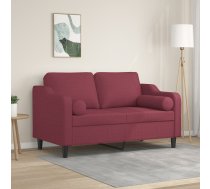 Divvietīgs Dīvāns Ar Spilveniem, Vīnsarkans, 120 Cm, Audums Vidaxl 8721012058101