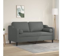 Divvietīgs Dīvāns Ar Spilveniem, Tumši Pelēks, 140 Cm, Audums Vidaxl 8721012058132