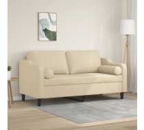 Divvietīgs Dīvāns Ar Spilveniem, Krēmkrāsas, 140 Cm, Audums Vidaxl 8721012058149