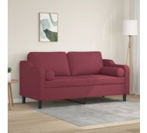 Divvietīgs Dīvāns Ar Spilveniem, Vīnsarkans, 140 Cm, Audums Vidaxl 8721012058187