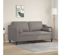 Divvietīgs Dīvāns Ar Spilveniem, Pelēkbrūns, 140 Cm, Audums Vidaxl 8721012058194