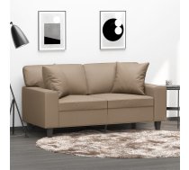 Divvietīgs Dīvāns Ar Spilveniem, Kapučīno, 120 Cm, Mākslīgā Āda Vidaxl 8721012058323
