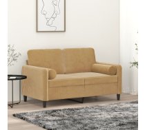 Divvietīgs Dīvāns Ar Spilveniem, Brūns, 120 Cm, Samts Vidaxl 8721012058453