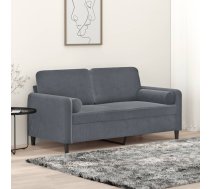Divvietīgs Dīvāns Ar Spilveniem, Tumši Pelēks, 140 Cm, Samts Vidaxl 8721012058491
