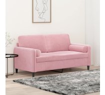 Divvietīgs Dīvāns Ar Spilveniem, Rozā, 140 Cm, Samts Vidaxl 8721012058514