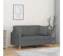 Divvietīgs Dīvāns Ar Spilveniem, Tumši Pelēks, 120 Cm, Audums Vidaxl 8721012058699