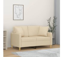 Divvietīgs Dīvāns Ar Spilveniem, Krēmkrāsas, 120 Cm, Audums Vidaxl 8721012058705