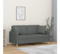 Divvietīgs Dīvāns Ar Spilveniem, Tumši Pelēks, 140 Cm, Audums Vidaxl 8721012058774