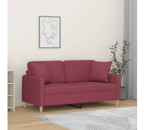 Divvietīgs Dīvāns Ar Spilveniem, Vīnsarkans, 140 Cm, Audums Vidaxl 8721012058828