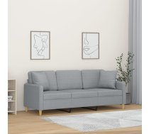 Divvietīgs Dīvāns Ar Spilveniem, Gaiši Pelēks, 180 Cm, Audums Vidaxl 8721012058842