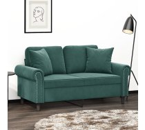 Divvietīgs Dīvāns Ar Spilveniem, Tumši Zaļš, 120 Cm, Samts Vidaxl 8721012059047