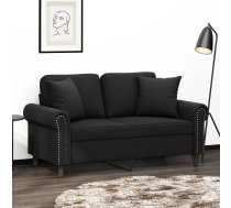 Divvietīgs Dīvāns Ar Spilveniem, Melns, 120 Cm, Samts Vidaxl 8721012059078