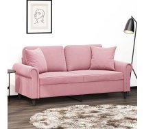 Divvietīgs Dīvāns Ar Spilveniem, Rozā, 140 Cm, Samts Vidaxl 8721012059153