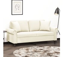 Divvietīgs Dīvāns Ar Spilveniem, Krēmkrāsas, 140 Cm, Samts Vidaxl 8721012059207