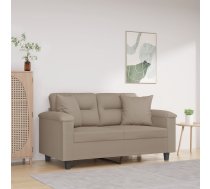 Divvietīgs Dīvāns Ar Spilveniem, Pelēkbrūns, 120 Cm, Audums Vidaxl 8721012059320