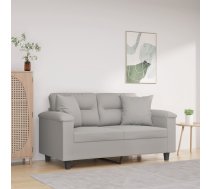 Divvietīgs Dīvāns Ar Spilveniem, Gaiši Pelēks, 120 Cm, Audums Vidaxl 8721012059337