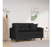 Divvietīgs Dīvāns Ar Spilveniem, Melns, 120 Cm, Audums Vidaxl 8721012059351