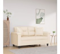Divvietīgs Dīvāns Ar Spilveniem, Bēšs, 120 Cm, Audums Vidaxl 8721012059375