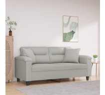 Divvietīgs Dīvāns Ar Spilveniem, Gaiši Pelēks, 140 Cm, Audums Vidaxl 8721012059399