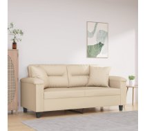 Divvietīgs Dīvāns Ar Spilveniem, Krēmkrāsas, 140 Cm, Audums Vidaxl 8721012059429