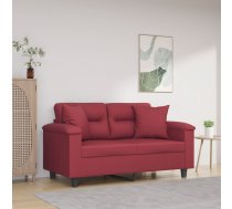 Divvietīgs Dīvāns, Spilveni, Vīnsarkans, 120 Cm, Mākslīgā Āda Vidaxl 8721012059535