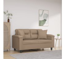 Divvietīgs Dīvāns Ar Spilveniem, Kapučīno, 120 Cm, Mākslīgā Āda Vidaxl 8721012059542