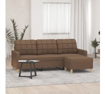 Trīsvietīgs Dīvāns Ar Kājsoliņu, 180 Cm, Brūns Audums Vidaxl 8721012059719