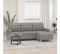 Trīsvietīgs Dīvāns Ar Kājsoliņu, 180 Cm, Pelēkbrūns Audums Vidaxl 8721012059757