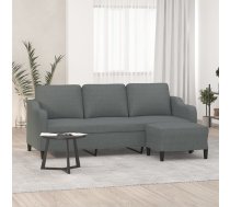Trīsvietīgs Dīvāns Ar Kājsoliņu, 180 Cm, Tumši Pelēks Audums Vidaxl 8721012061033