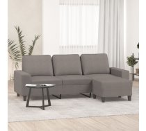 Trīsvietīgs Dīvāns Ar Kājsoliņu, 180 Cm, Pelēkbrūns Audums Vidaxl 8721012061255