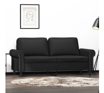 Divvietīgs Dīvāns, Melns, 140 Cm, Mākslīgā Āda Vidaxl 8721012135895