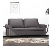 Divvietīgs Dīvāns, Pelēks, 140 Cm, Mākslīgā Āda Vidaxl 8721012135918