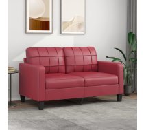 Divvietīgs Dīvāns, Vīnsarkans, 140 Cm, Mākslīgā Āda Vidaxl 8721012138469