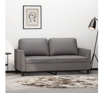 Divvietīgs Dīvāns, Pelēks, 140 Cm, Mākslīgā Āda Vidaxl 8721012140615