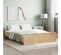 Gultas Rāmis Ar Galvgali Un Kājgali, Koka Krāsa, 140X200 Cm Vidaxl 8721012157057