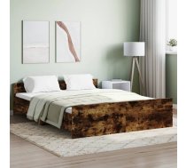 Gultas Rāmis Ar Galvgali Un Kājgali, Koka Krāsa, 150X200 Cm Vidaxl 8721012157149