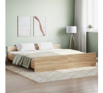 Gultas Rāmis Ar Galvgali Un Kājgali, Koka Krāsa, 180X200 Cm Vidaxl 8721012157262