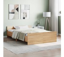 Gultas Rāmis Ar Galvgali Un Kājgali, Koka Krāsa, 120X190 Cm Vidaxl 8721012157330