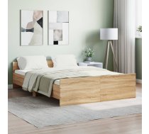 Gultas Rāmis Ar Galvgali Un Kājgali, Koka Krāsa, 135X190 Cm Vidaxl 8721012157477