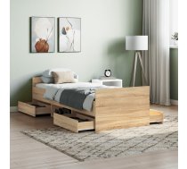 Gultas Rāmis Ar Galvgali Un Kājgali, Koka Krāsa, 75X190 Cm Vidaxl 8721012157750
