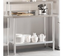 Virtuves Darba Galds Ar Plauktu, 110X55X120 Cm, Tērauds Vidaxl 8721012244528